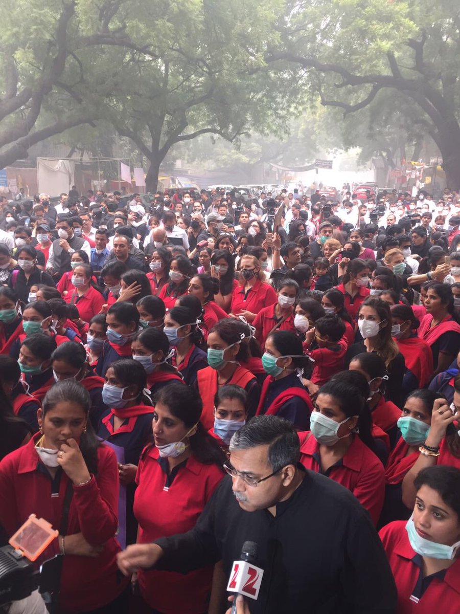 légszennyezés elleni tüntetés Új Delhi 2016 november